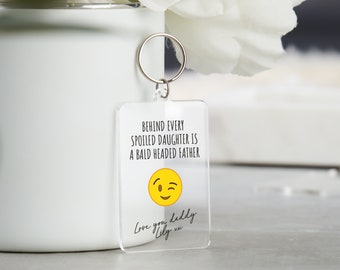 Regalo divertido para papá, llavero para papá, regalo del Día del Padre, regalo de hija a papá, regalo para padre e hija, regalo de cumpleaños, regalo de Navidad para papá