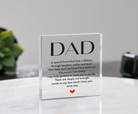 Cadeau Pour Papa – Cadeau Anniversaire Papa, Plaque Acrylique Cadeau Pour  Papa D