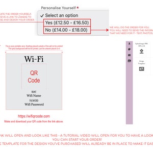 以下が含まれることがあります： Wi-Fi QRコードカードのグラフィックデザインテンプレート。テンプレートには、グレーの背景に黒色の「Wi-Fi」と「QRコード」のテキストが含まれています。テンプレートには、Wi-Fi名とパスワードのフィールドも含まれています。「上記のリンクからQRコードを作成してダウンロードしてください。」というテキストがテンプレートの下に含まれています。