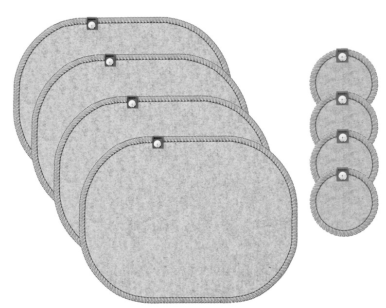 Table Placemats Set Oval Glass Coaster Round Placemats Etsy