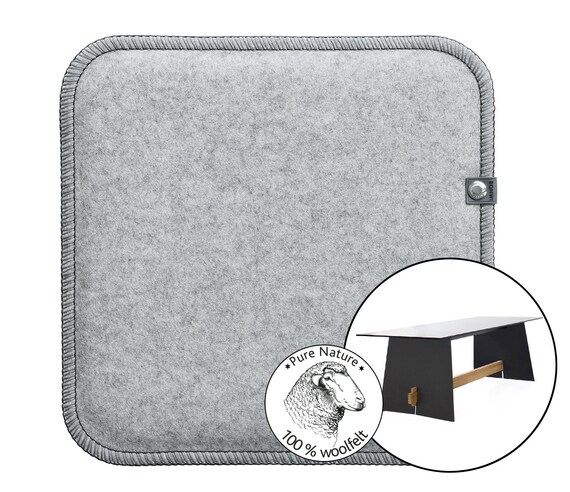 Seat Cushion Bench Cushion Light Gray 100 Wool Felt Etsy