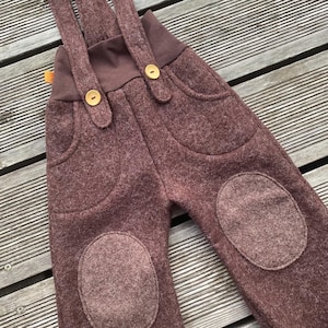 Walk dungarees made of new wool, brown & many colors!