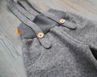 Walk pump dungarees Salopette Retro new wool gray & many colors!