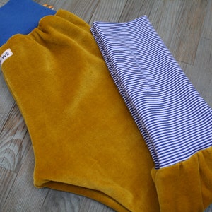 Nicki grow-in bloomers punhos longos amarelo mostarda e azul