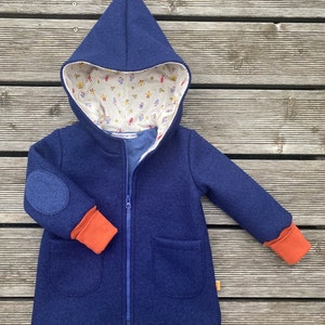 Walk jacket or walk coat Zipfel jacket new wool walk dark blue rust robot image 1