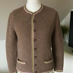 Hand-knitted traditional jacket made of soft, pure new wool-alpaca mix - in your desired color