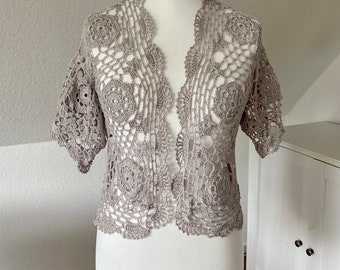 Bolero, shrug, bridal jacket - pure cotton with viscose - in your size and your desired color