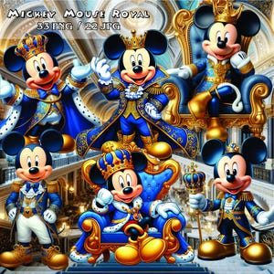 Musse Pigg Kunglig Clipart - Musse Pigg Kunglig Bildpaket - Hög Upplösning - Direkt Nedladdning