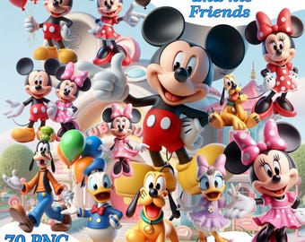 Mickey Mouse and Friends Clipart - Mickey and Minnie PNG -