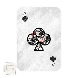 As de clubes, naipes franceses, pala, diseño de ilustración digital, símbolos eternos