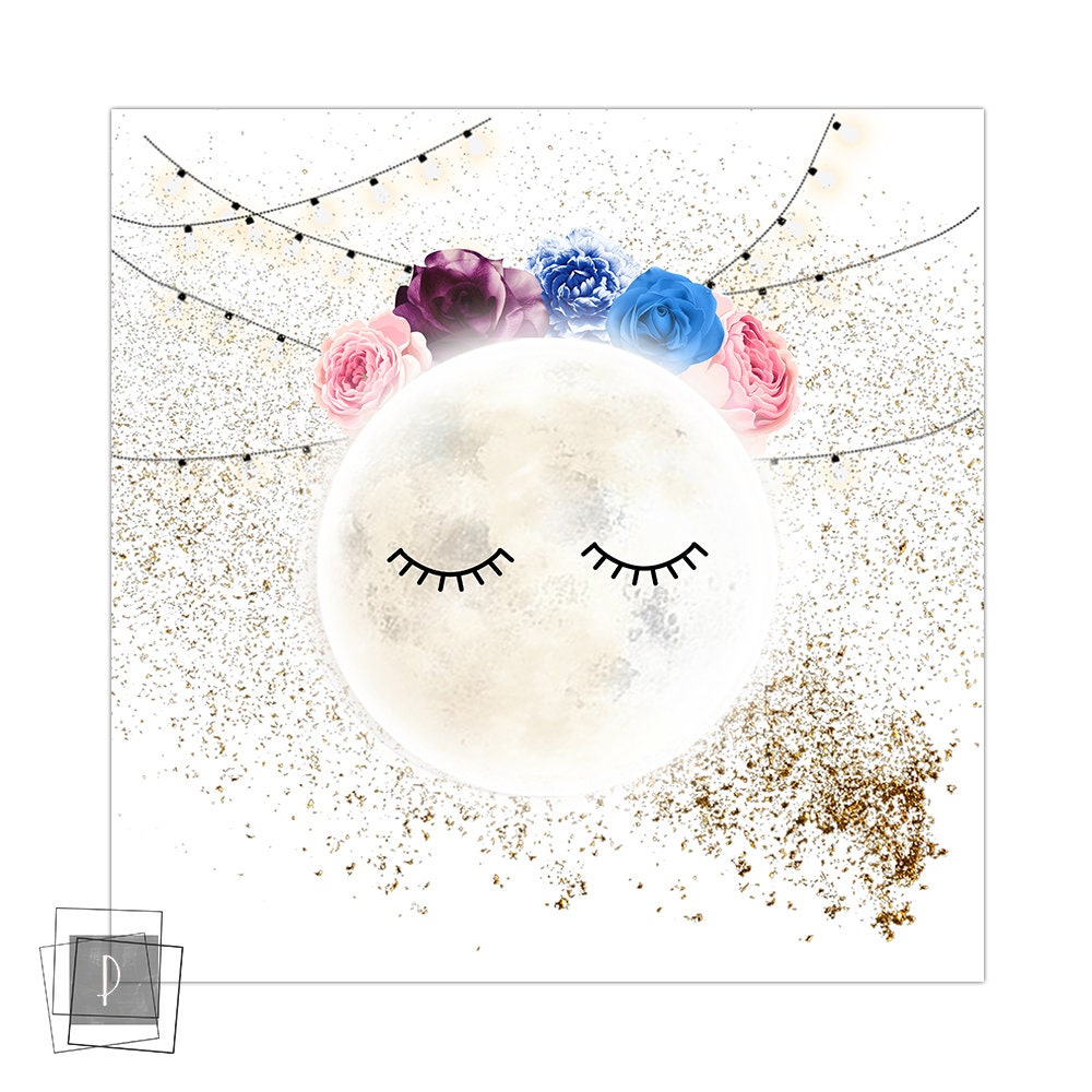 Set of 3 Prints Kids Poster Moon Baby Illustraton Digital - Etsy