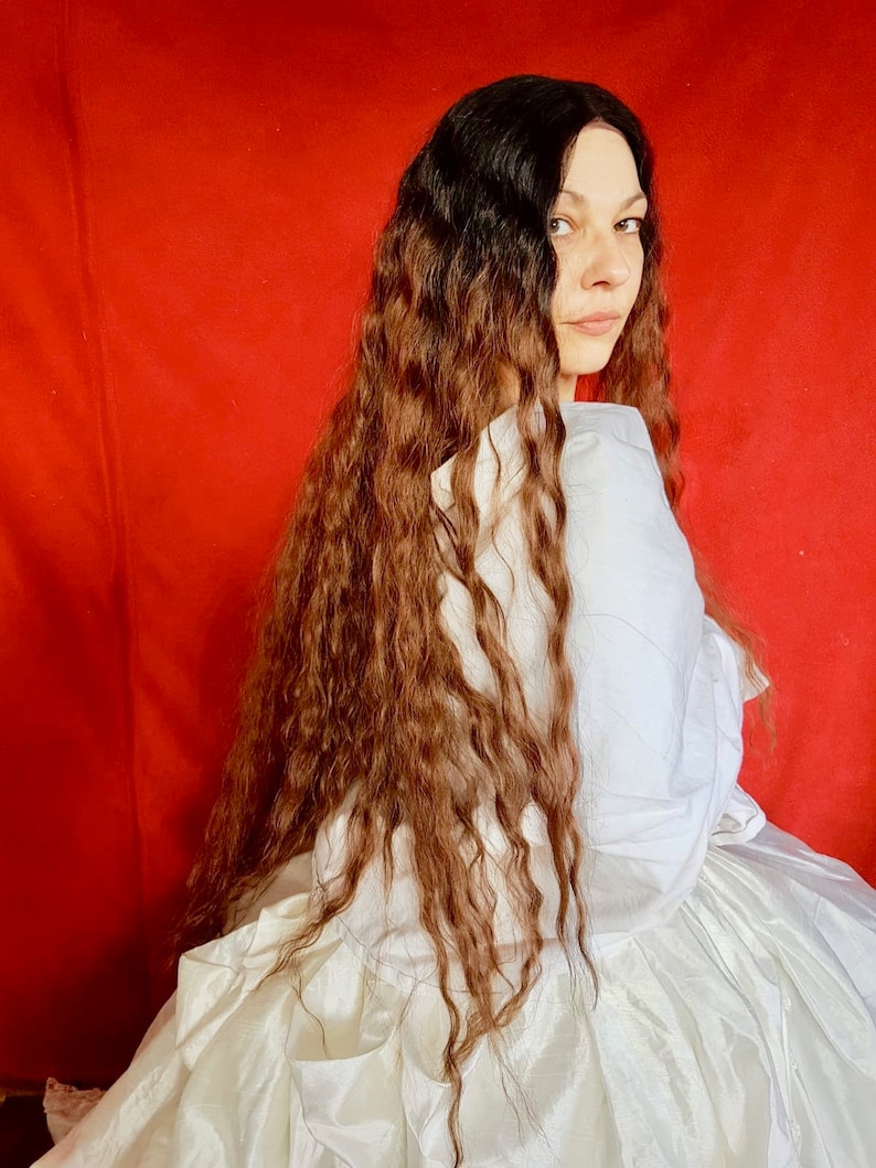 Wig Sisi Sissi Lace 100 cm long Empress Elisabeth middle parting wavy curls image 4