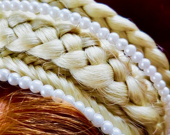 Renaissance hairpiece headband Tudor hood braid Gretel braid Medieval hairstyle herringbone braid