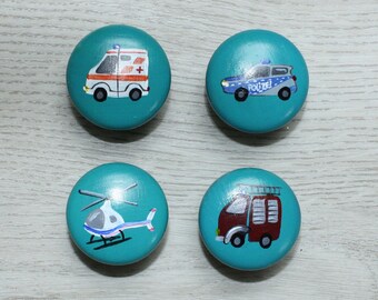 large furniture handle vehicles, dresser knob fire brigade, knob for drawer police, hand-painted cabinet knob, dresser handle children, rascal