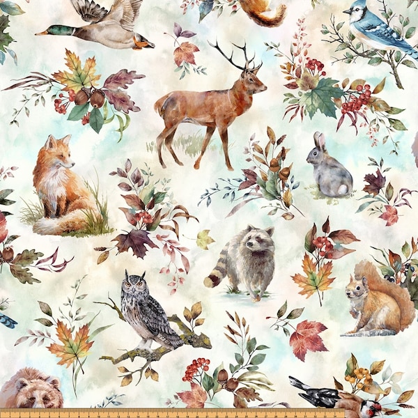 Tiere des Waldes - Forest Tales von Hoffman Fabrics