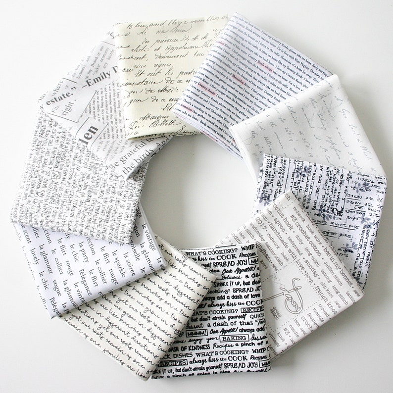 10 FQ prints with fonttext Fabric package