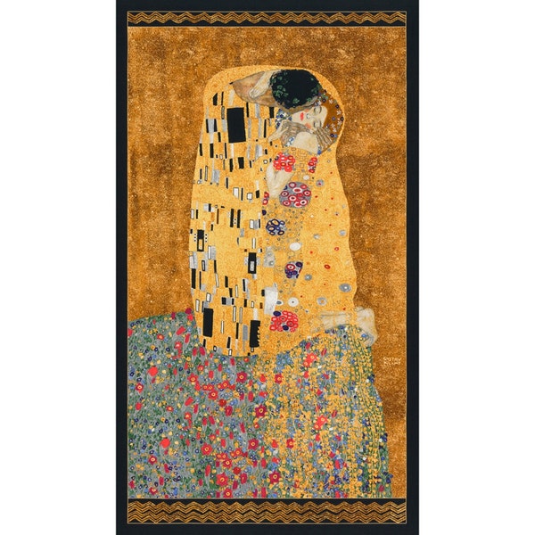 Gustav Klimt - Der Kuss - Panel aus Stoff
