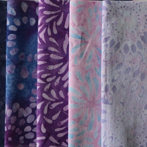 Batik-Stoffpaket 12,7 cm x 55 cm in Hellviolett