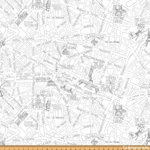 Stadtplan, Landkarte, Map von Paris - Bonjour von Timeless Treasures