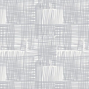 Könnte beinhalten: Ein nahtloses Muster mit einem karierten Design in Grau und Weiß. Das Muster besteht aus überlappenden Quadraten mit einem handgezeichneten, strukturierten Look.