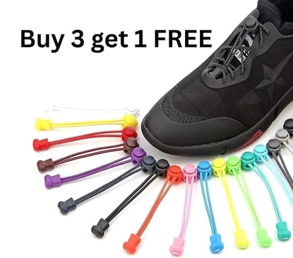 BUY 3 GET 1 FREE! No Tie Shoe Laces Stretchable Elastic for Kids Adults Sport Laces with locks for Sneakers Free Shipping