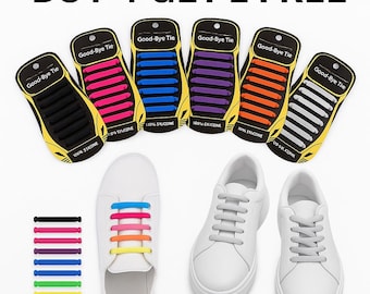 BUY 4 get 1 FREE! No Tie Silicone Shoelaces: Waterproof Elastic Sport Laces