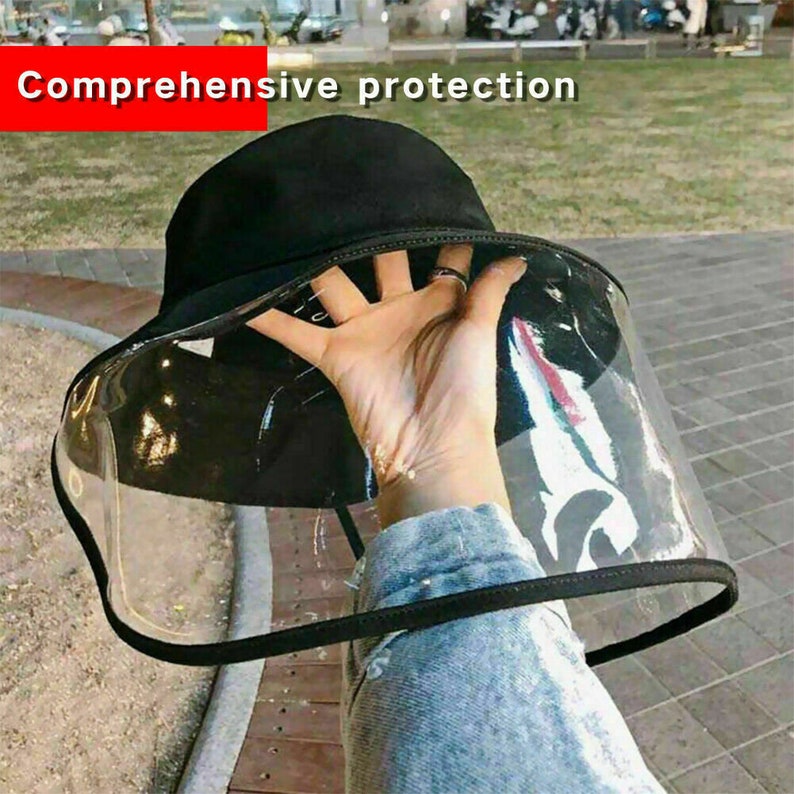 Safety Full Face Shield Hat Fisherman Cap with Shield Clear Flip-up Face Protect from Dust Chemicals Free Shipping