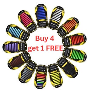 BUY 4 get 1 FREE! No Tie Silicone Sneaker Laces: Waterproof Elastic Shoelaces