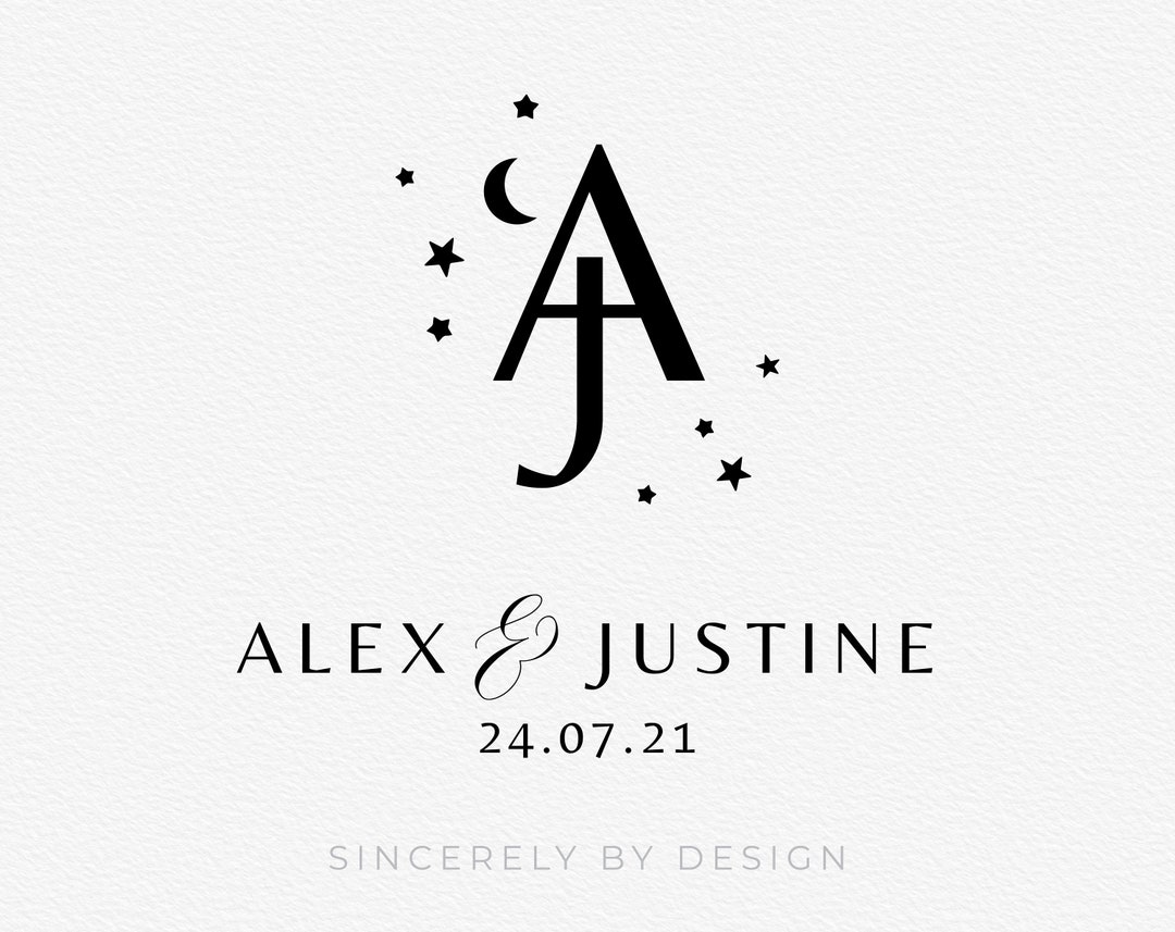 Semi Custom Digital Wedding Logo Wedding Monogram Celestial Monogram ...