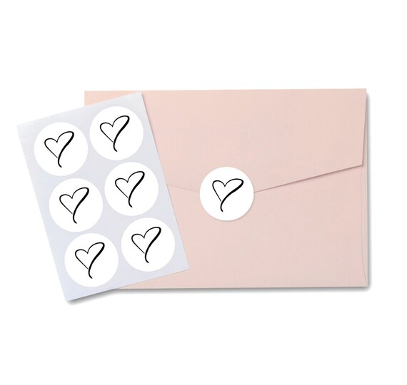 Mini Heart Envelope Seal Modern Wedding Favour Stickers Etsy