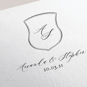 Semi Custom Digital Wedding Logo Wedding Monogram Shield - Etsy