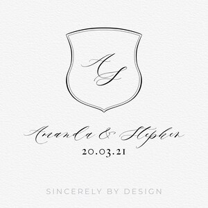 Semi Custom Digital Wedding Logo Wedding Monogram Shield - Etsy
