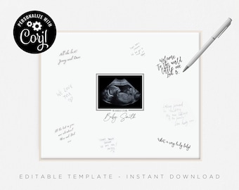 Baby Shower Ultrasound Guest Print Template Instant Download Using Corjl Editable File