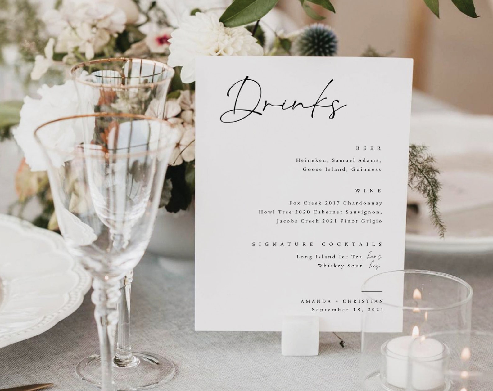Minimal Wedding Drinks Menu Template Instant Download Using Etsy Minimal Wedding Drinks Menu Template Instant Download Using Etsy