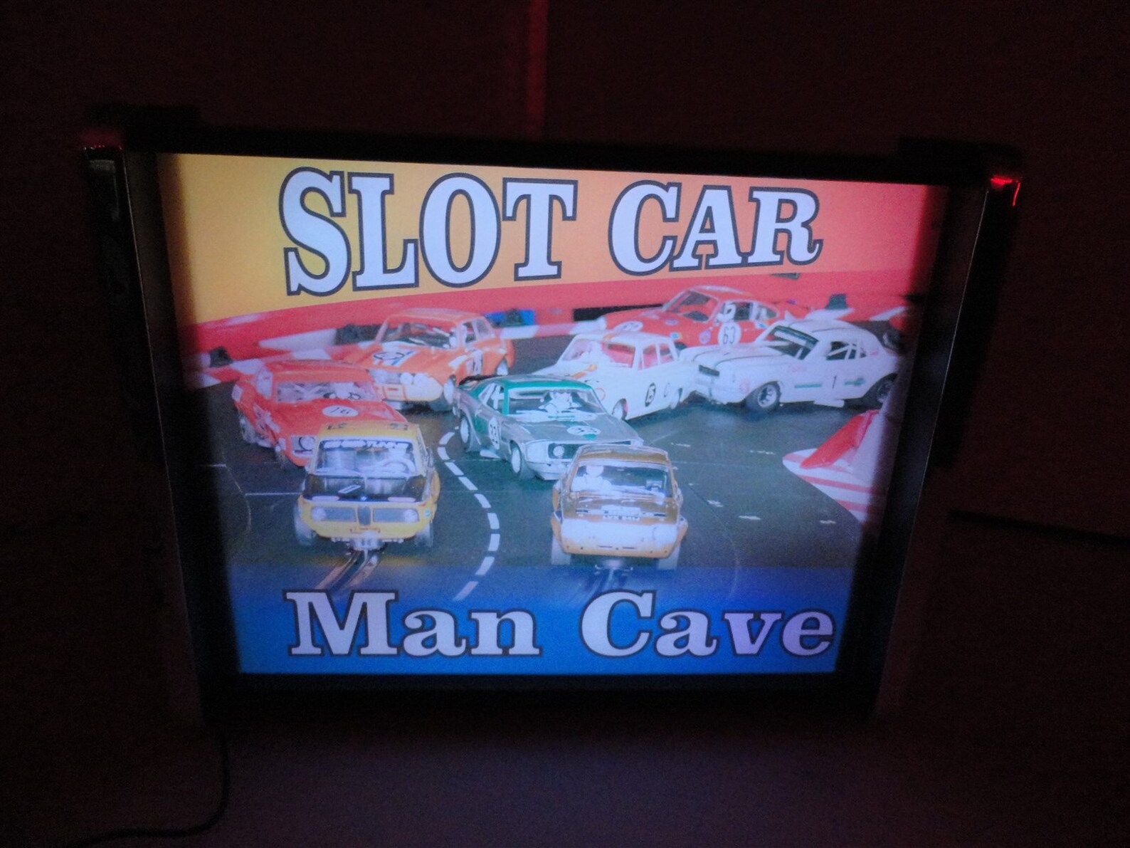 Slot car Man Cave LED Display light sign box Etsy