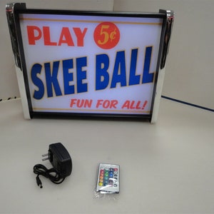 Play Skee ball 5 cents LED Display light sign box