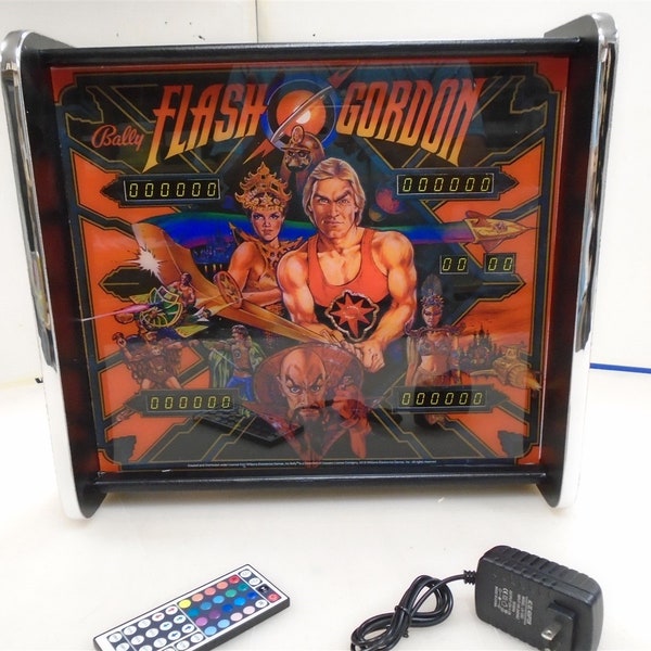 Caisson lumineux à affichage LED avec tête de flipper Bally Flash Gordon