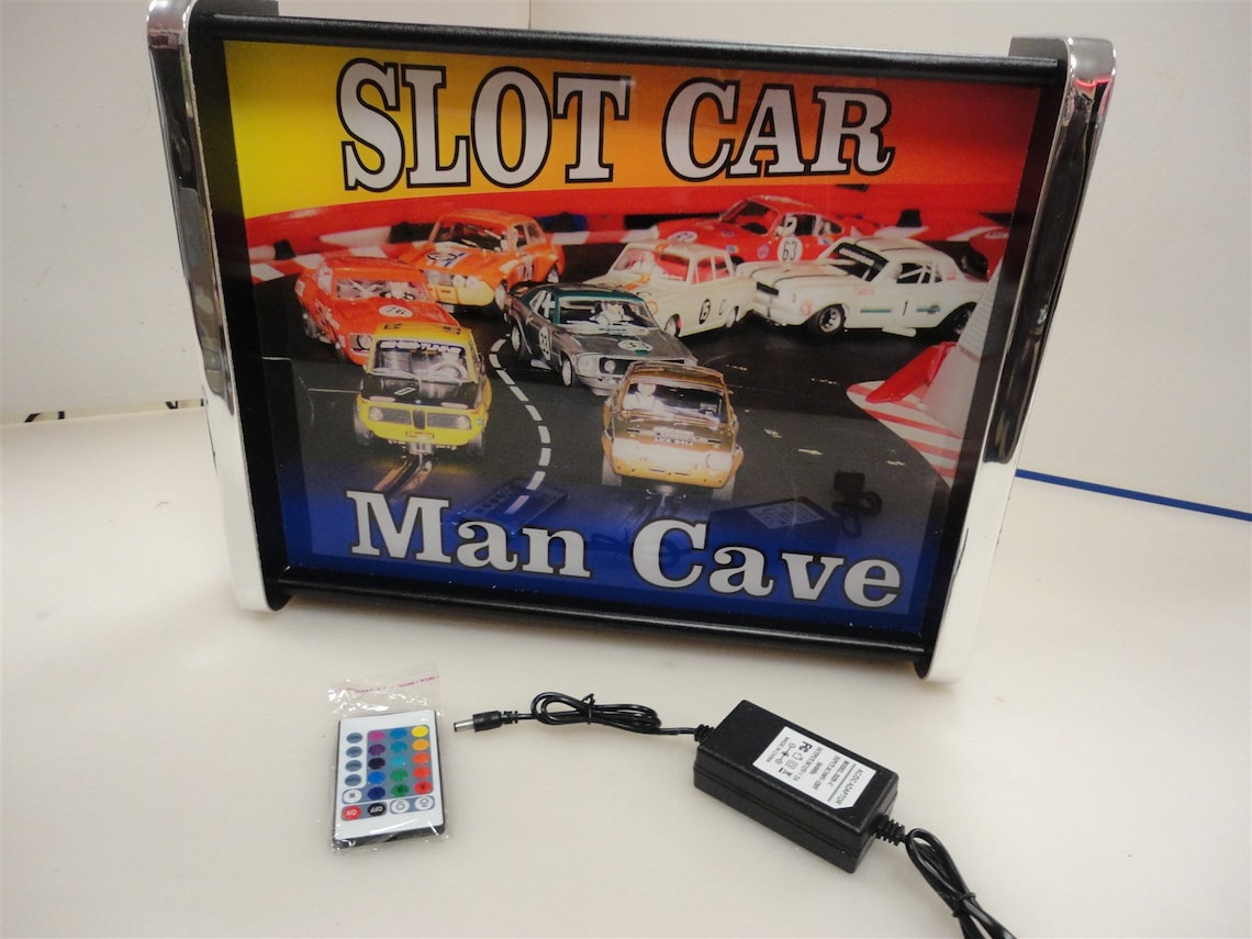 Slot car Man Cave LED Display light sign box Etsy