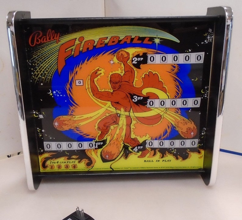 Bally Fireball Pinball Head LED Display Light Box Etsy