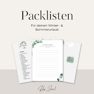 Packing list for the whole family - planner 2023 + 2024 checklist vacation list + to-do list for printing and digitally on iPad / iPhone
