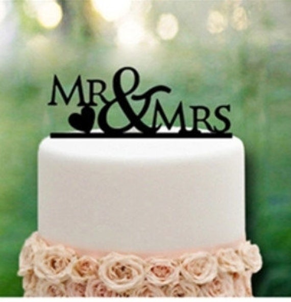 Cake Topper Mr Mrs Herz Hochzeit Acryl Schwarz Glanzend Etsy