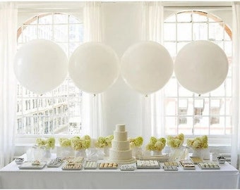 weißer gigantisch großer Luftballon Satinband Hochzeit Fotoshooting Hochzeitstag Brautpaar Deko Party Riesenballon Riesenballon Taufe