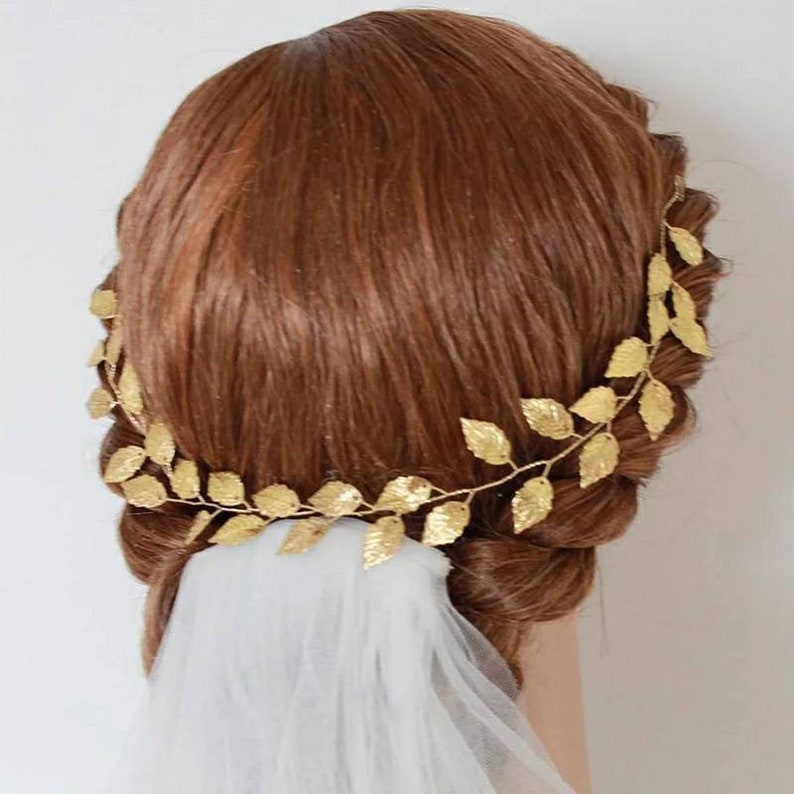 Boda novia accesorio de pelo tiara delicada cinta de hojas ...