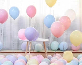 Pastellfarbene/Macaronsfarbene Luftballons Hochzeit Deko Brautpaar Fotos Geburtstag 26cm 10er Set Ballongirlande Regenbogen Kindergeburtstag