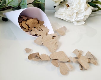 Vintage kraft paper confetti paper heart confetti wedding confetti hearts confetti hearts birthday wedding party decoration table decoration