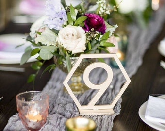 Table numbers table numbers natural wedding geometric seating arrangement guests bridal table bridal couple wedding hexagon modern boho wedding day 1-20