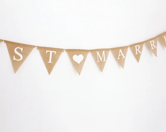 Just married real jute pennant garland letters wedding candy bar snackable birthday gifts Mr&Mrs newlyweds wedding baptism communion