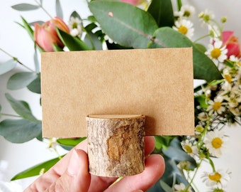 Natural wood card holder wedding vintage style seating arrangement seat menu card card holder holder photo holder name cards decoration branch