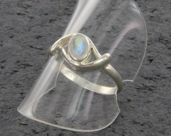 Mondstein Ring filigraner Silberring poliert