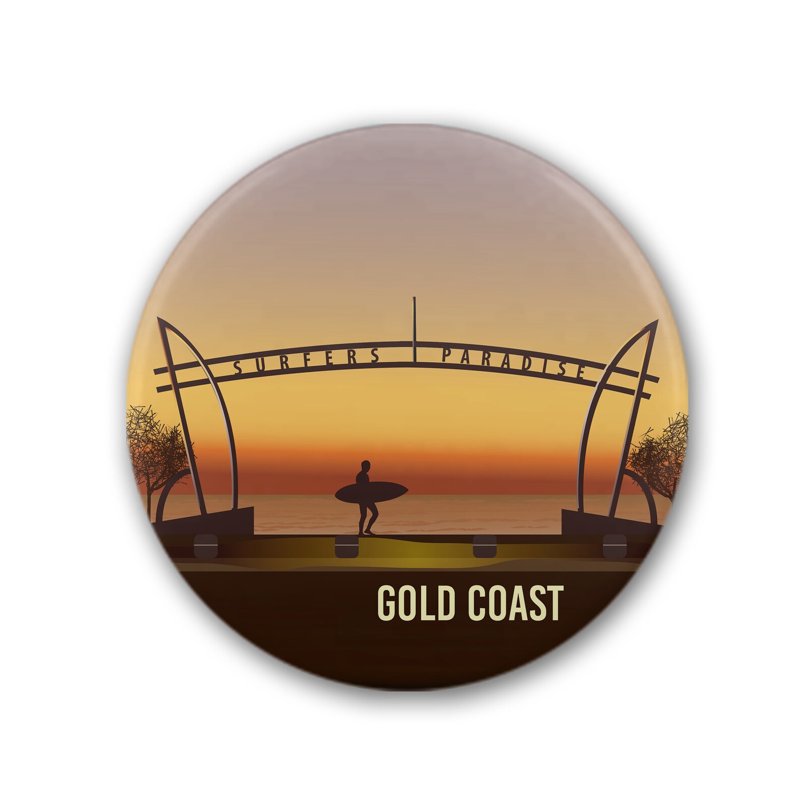 Gold Coast Fridge Surfers Paradise Sign Sunset Etsy